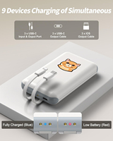 Station de charge portable 10000mAh 15W, station de charge multi-ports USB-C, prise universelle pour les appareils de banque d'alimentation, utilisation intérieure/extérieure