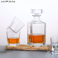 XIPAN Transparent 750ml Verre Whisky Carafe Moderne Carré Whisky Verrerie Verres pour Restaurant Bar Cadeau