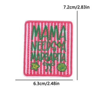 Nouvelle broderie thermocollante style rétro, patch à carreaux roses avec inscription 'Mama Howdy' pour la décoration de chapeaux, vêtements et sacs - Product Image 6