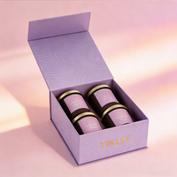 Juego de 4 Cajas Personalizadas para Velas con Tapa Magnética, Cajas de Regalo para Velas Aromáticas de Cera de Soya, Empaque para Regalos con Marca