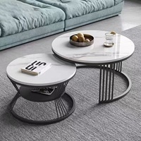 Table basse en marbre simple et moderne de luxe, escamotable pour petit appartement, table centrale