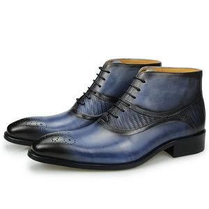 Zapatos elegantes <span class=keywords><strong>de</strong></span> <span class=keywords><strong>vestir</strong></span> <span class=keywords><strong>de</strong></span> cuero <span class=keywords><strong>de</strong></span> lujo para hombre, nuevos <span class=keywords><strong>botines</strong></span> cálidos <span class=keywords><strong>con</strong></span> encaje para oficina formal, negocios, ocasiones sociales - Product Image 1
