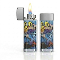 Briquet jetable en métal rechargeable par USB, coupe-vent, format poche, stock de 30 000 pièces, entrepôt Europe