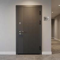 Porte d'entrée extérieure moderne en acier inoxydable à double paroi, anti-effraction, résistante au feu 1,5 heure, pour usage commercial, hôpital, villa, chambre