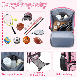 Fuliya Custom Factory Wholesale Men <strong>Women</strong> Athletes Backpack Large Capacity Outdoor Sports Gear Bag for Baseball Softball Hockey - Product Image 4