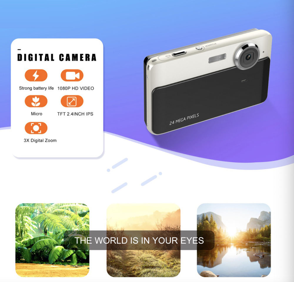 2.7K 1080P CMOS High Definition Digital Photography Mirrorless Camera Vlogging Video Camera