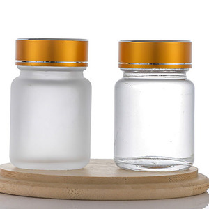 High Borosilicate 50ml Custom Clear Frosted Glass Capsule Bottle Pill Bottle Capsule Empty Bottle with Screw <strong>Cap</strong> - Product Image 3
