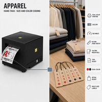 Imprimante thermique de codes-barres de bureau 3 pouces 80 mm, double couleur, 203 dpi, imprimante d'étiquettes TSPL pour codes 1D, 2D, QR, étiquettes d'entrepôt
