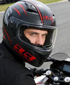 Casques de course personnalisés à succès, casques de <span class=keywords><strong>moto</strong></span> en fibre de carbone double R, ligne rouge, pour hommes et femmes, toutes saisons - Product Image 4