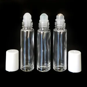 10Ml Duidelijk Etherische Olie Glas Roll On Fles Met Glas Roller Bal