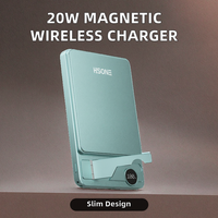 Banque d'Énergie Mobile Magnétique Ultra-Mince 20W PD Mini Portable avec Chargeur Sans Fil Rapide pour iPhone en Aluminium et USB