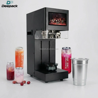 Scelleuse de canettes DEEPACK intelligente à écran tactile, non rotative, entièrement automatique avec levage automatique pour thé aux bulles, café, soda