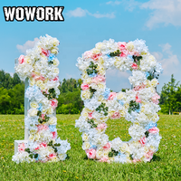 2026 WOWORK Fushun 3ft DIY Ins Festival Stage Props Retail Free Standing Big Artificial Flower Number Letter for Party Hire
