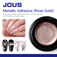 Gel métallique rose or sans essuyage, haute résistance et élasticité, pour des lignes lisses et continues, application facile pour le nail art et effet chrome