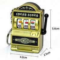 Nouveau Porte-clés Machine à Fruits Électroplaqué, Mini Machine de Jeu Rétro à Manivelle, Petit Jouet Anti-stress, Pendentif de Sac