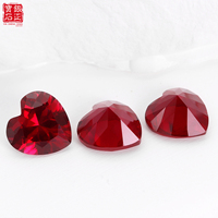 Rubis cœur synthétique 5-12mm grande taille coupe fine corindon rouge brut bijoux certifié AGL jeu de couleurs
