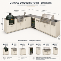 Cuisine barbecue extérieure  et station de grill pour villas Four électrique encastré sur mesure et gril en acier inoxydable