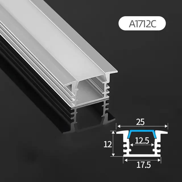 A1712C penyedia Tiongkok led tersembunyi profil aluminium, lampu dinding led profil aluminium lampu profil led Saluran aluminium