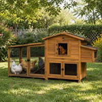 Poulailler en bois massif de haute qualité, imperméable et respirant, de grande taille, en forme de maison, avec plateau en plastique pour poules pondeuses