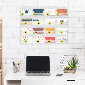 Support mural transparent autocollant en acrylique léger et portable pour cartes de visite, présentoir de cartes cadeaux, le plus vendu - Product Image 2