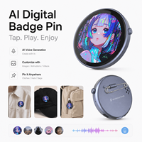 Tarjeta de Identificación Digital con IA, Asistente de Voz, Pantalla Táctil IPS, Bluetooth, Etiqueta Inteligente con Nombre Personalizado, Pantalla Animada Recargable