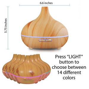 เครื่องเพิ่มความชื้นในอากาศแบบพกพา ขนาด 500 มล. ลายไม้ พร้อมไฟ LED อัจฉริยะ สำหรับใช้ในบ้านและสำนักงาน ใช้กับน้ำมันหอมระเหย - Product Image 4