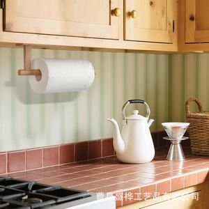 Portarrollos de Papel de Cocina de Madera, Montaje en Pared, Color Madera Natural, Diseño Minimalista, para Cocina y Baño - Product Image 2