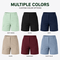 Shorts de golf cargo personnalisés pour femmes, grandes poches latérales, tissu extensible à séchage rapide pour les participants aux compétitions de golf