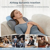 Oreiller de massage intelligent à compression d'air avec chauffage rechargeable 3 en 1 pour soulager la douleur, traction cervicale, relaxant pour les épaules