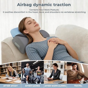 Oreiller de massage intelligent à compression d'air avec chauffage rechargeable 3 en 1 pour soulager la douleur, traction cervicale, relaxant pour les épaules - Product Image 2