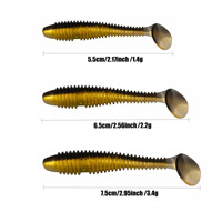 En stock, vente en gros : Ensemble de 50 leurres de pêche souples en PVC, type Coike Urchin, bioniques à queue en T, et vers souples filetés