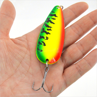 Cuillères de pêche rotatives de 7,5 cm, 20 g, 6 couleurs, avec hameçon triple tranchant pour la pêche au bar, à la truite, au walleye en eau douce