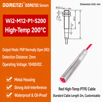 Capteur de proximité inductif Domenzi M12 résistant à la chaleur, haute température, encastré 2 mm NPN NO 200°C pour lignes d'automatisation