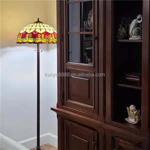 16'' European Tulip Flora Design Office Bar Home <b>Bedsides</b> LED Tiffany Stained Art Glass WiFi Control Dimmable Floor Lamp - Product Image 2