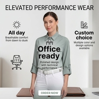 Chemise de travail équestre pour femme à manches longues avec revers, idéale pour l'équitation, le travail en écurie, les activités équestres décontractées et les vêtements d'extérieur. Prise en charge OEM ODM.