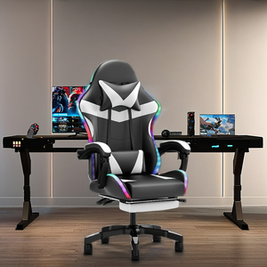 <span class=keywords><strong>Silla</strong></span> Gamer <span class=keywords><strong>Racer</strong></span> de Alta Calidad con Luces LED de Colores, Reposapiés Opcional, Tira de Luces RGB y Función de Masaje - Product Image 4
