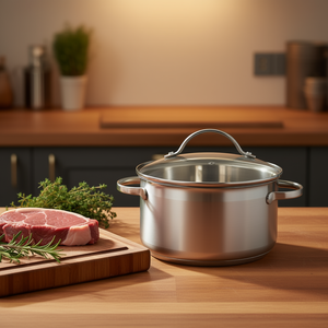 Plat à rôtir KARL KRGER 1,5 L 16 cm en acier inoxydable avec couvercle pour la cuisson de la viande - Product Image 3