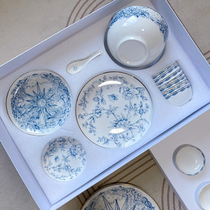 Meilleures ventes de service de table 41 pièces bleu clair en porcelaine et assiette à dessert en porcelaine européenne - Product Image 6