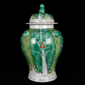 Vase en céramique de Jingdezhen, style chinois, motif chou frisé et gingembre, peint à la main, en porcelaine, pour mariage, décoration traditionnelle de la maison - Product Image 3