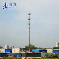 Mât télécom monopode en acier galvanisé personnalisé de 20m, 30m, 40m, 50m, 60m pour antenne de communication 4G/5G