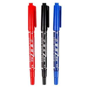 Marqueur permanent HONGCHENG HC-120-MC-BR à base d'huile, stylo de calligraphie noir, rouge, bleu, pour dessin artistique, papeterie - Product Image 2