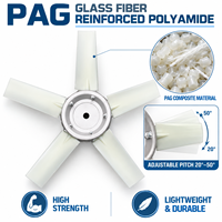 KEYLEADER Pale de ventilateur axial en plastique PAG série P3HR P3HL en nylon, 5 pales, 530 mm, pour canon à brouillard industriel et souffleur de brume
