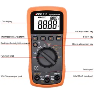 VICTOR 71B Generator Sinyal Genggam 10V DC Tegangan 25mA Loop Catu Daya 24V Simulasi Pemancar 8 Kalibrator Termokopel