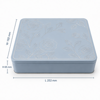 Boîte Cadeau en Fer Blanc Qualité Alimentaire avec Logo Personnalisé, Motif Floral en Relief, Intérieur Doré pour Emballage de Chocolats, Macarons, Bonbons et Biscuits