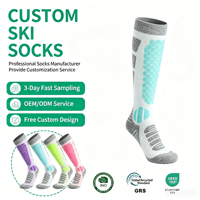 Automne hiver épaissi chaud Ski chaussettes pour hommes femmes haut-Tube Compression mollet tricoté Technique équipage manchette pour les Sports de plein air