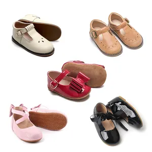 Babyhappy Wholesale High Quality Customized Multi Style Genuine Leather T-bar Girl Dress Shoes Mary Jane Shoes