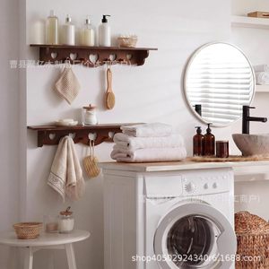 Wooden Heart-Shaped Wall Shelf 92cm Single Layer Entryway Bedroom Living Room Storage <b>Rack</b> - Product Image 2