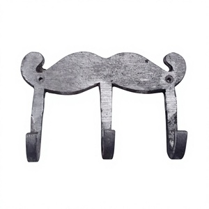 Cast Aluminium Moustaches <b>Hooks</b> & <b>Rail</b> Home Decorative Multifunctional <b>Hook</b> Anti Rustic <b>Hook</b> for Bathroom Door & Wall - Product Image 1