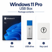 Logiciel Windows 11 Pro Professional avec clé de licence sur clé USB pour PC portable, version anglaise mondiale, activation en ligne