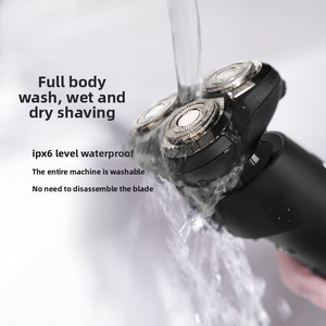 Electric Rechargeable Shaver for Men IPX6 Waterproof Wet Dry Mens Shaving 4D Floating <b>Head</b> Charging Base Rotary <b>Razor</b> - Product Image 5